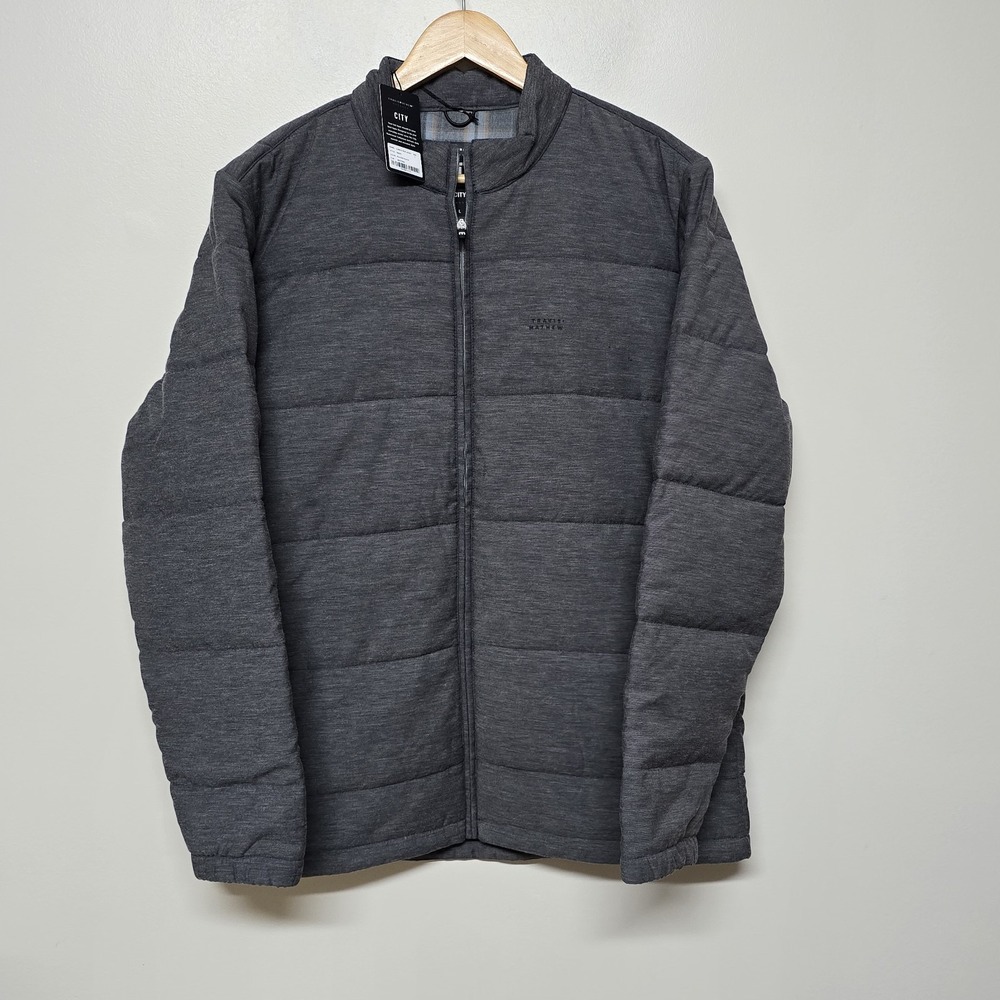 TravisMathew Climate Drop Jacket Men's Large Heather Gray Black Full Zip NWT
